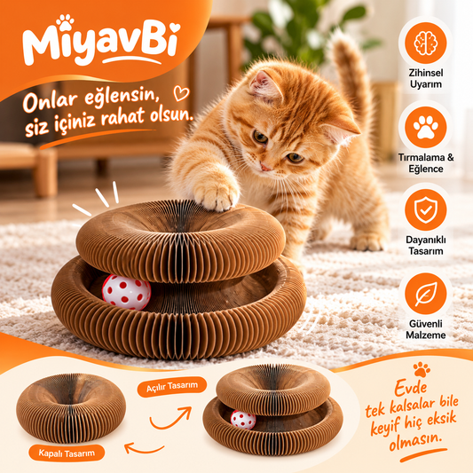 Akordiyonlu kedi yatağı